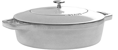 Caçarola Redonda Baixa, Chistera, Ferro Fundido, Cinza Grafite, 28 cm, STAUB