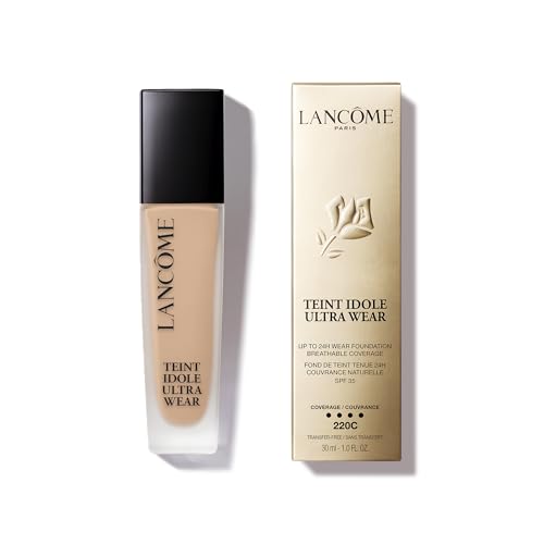 Lancôme, Idôle, Base Líquida, Alta Cobertura, Teint Ultra Wear, Care & Glow, FPS 35, 220C - 30ml
