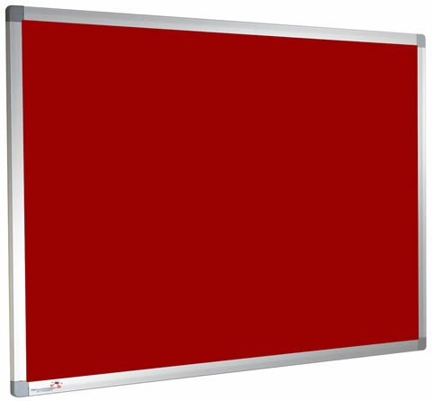 Premier Felt Noticeboard Class 0 Aluminium Framed 2400mm x 1200mm, Cherry
