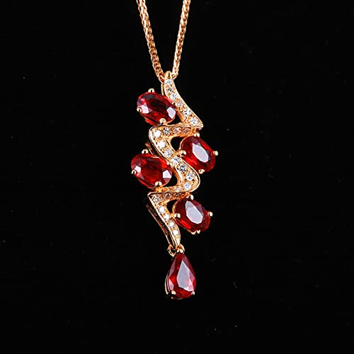 Collar de oro 18k con rubí y moissanita 45cm