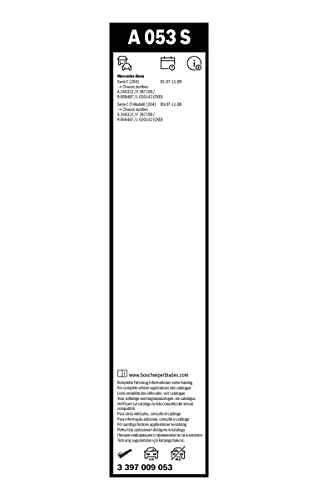 Image of BOSCH 3397009053 AeroTwin Wiper Blades - Set of 2 (24 inch& 24 inch) Side Lock 19mm | Driver and Passenger Side Original Equipment Replacement Blades
