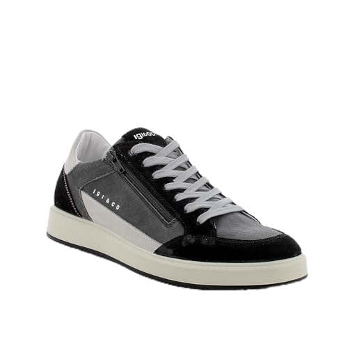 IGI&Co U.Santiago, Oxford Plano Hombre, Gris Oscuro Negro, 42 EU