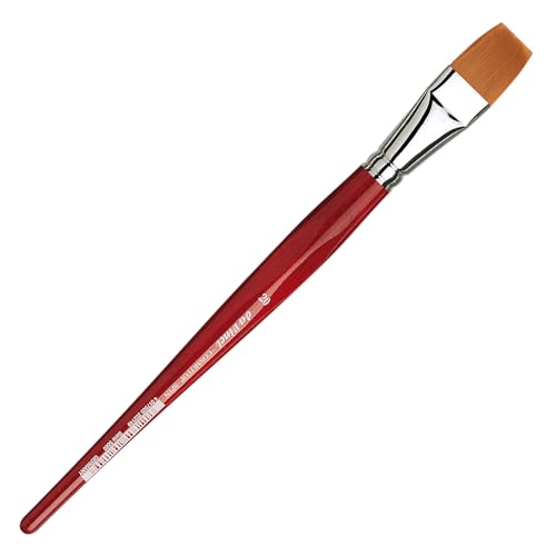 Image of da Vinci Watercolor Series 5880 CosmoTop Spin Paint Brush, Flat Synthetic with Red Handle, Size 20 (5880-20)