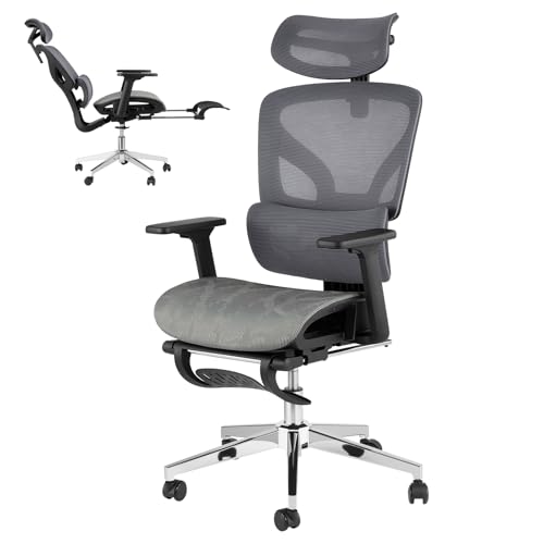 Ergonomic Mesh Office Chair with Footrest and Lumbar