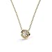 Produktbild Belle Queen 'Basic Collection' - Damen-Halskette aus Sterlingsilber, runder Anhänger, Zirkonia-Kristall 8 mm mit transparentem -Stein  40+5 cm (Mit 24-Karat-Gold)