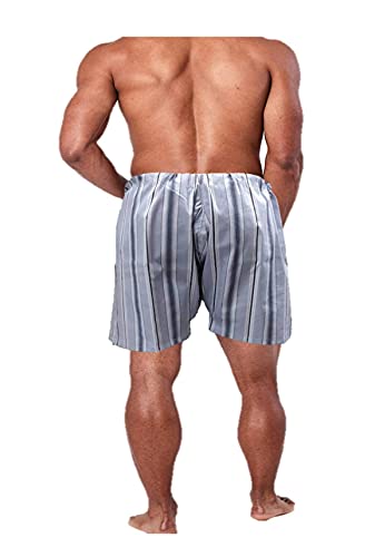 Image of Men's Lattha Traditional Pure Cotton Underwear aka Patta wala Janghiya, Dhari wala / Striped Undergarment, Khadi Latthe Ka Jangia, Nicker,Chaddi; Nade wala kachha with wide Miyani /Asan & Back Pocket & Drawstring /Nada