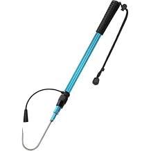 SANLIKE Telescopic Fish Gaff with Stainless Sea Fishing Spear Hook Tackle, Soft Handle Aluminium Alloy Pole for Saltwater Offshore Ice Tool