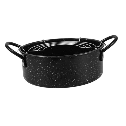 OKUMEYR Household Fryer with Filter Compact Deep Frying Pot for Induction Cooker Gas Stove Efficient Oil Drainer for Tempura Chicken Wings Easy Clean Design