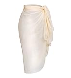 Sanchy Women's Plus Size Bathing Suit Cover up Beach Sarong Beige Plus Size
