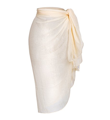 Sanchy Women's Plus Size Bathing Suit Cover Up Beach Sarong Beige Plus Size