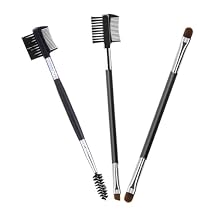 3pcs Double Eyebrow Brush and Portable Eyelash Comb Spiral Beauty Tool for Eyebrow Shaping and Eyelash Grooming Easy to Clean Design Black