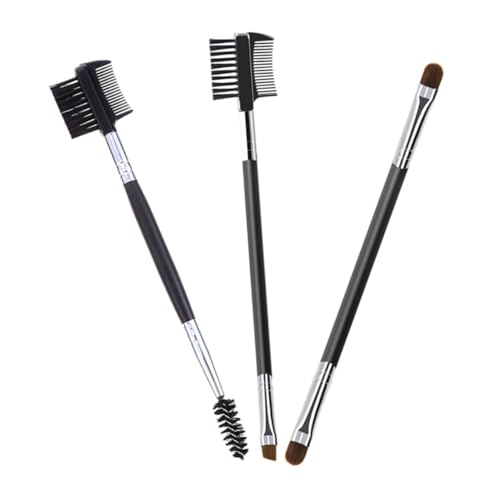 MUSISALY Eyebrowbrush Double-ended Eyebrow Brush Set 3pcs Makeup Brush Comb Portable Beauty Tool for Natural Tidy Brows
