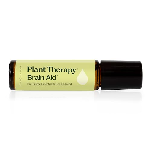 Plant Therapy Brain Aid Essential Oil Blend for Focus & Attention 100% Pure, Pre-Diluted, Natural Aromatherapy, Therapeutic Grade 10 mL (1/3 oz)