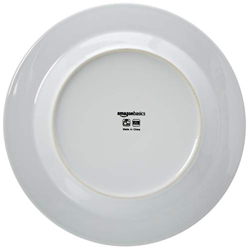 AmazonBasics 18-Piece Kitchen Dinnerware Set, Plates, Dishes, Bowls, Service for 6, Half Moon