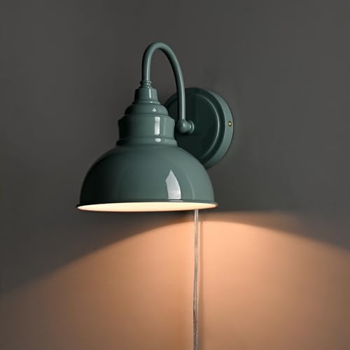 Image of Mini Gooseneck Wall Sconce, 2-Way Mount with Switch, Macaron Green | Flexible Gooseneck, Plug-in & Hardwired Dual Installation, On /Off Switch Included, Fits Bedroom, Corridor, Porch