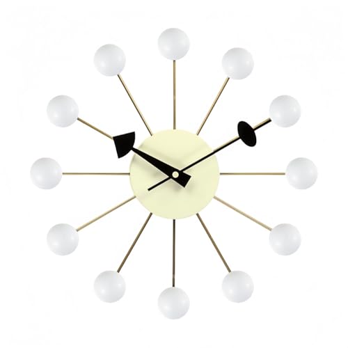 KUBERAS静音ノルディック風柱時計マシュマロ放射状デザイン家庭/店舗/カフェ/寝室にお祝いのギフトを飾ります (ホワイト)