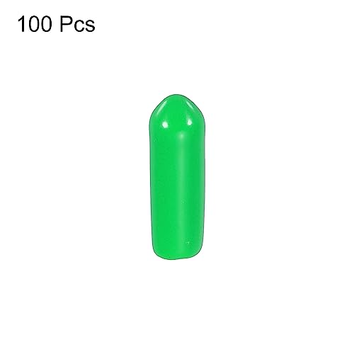 Image of MECCANIXITY 100pcs 4mm Rubber End Caps Cover PVC Vinyl Screw Thread Protector Round Wire Shelf Caps for Screw Bolt Pipe Fence Post, Green