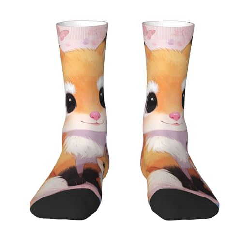 Glilade Calcetines deportivos divertidos y acogedores para hombre, calcetines deportivos suaves para mujer, calcetines casuales para regalo, jugador de rugby Lightning, Flores de zorro, Altoa única