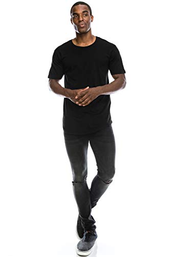 JC DISTRO Mens Hipster Hip Hop Elong Longline Crewneck T-Shirt4