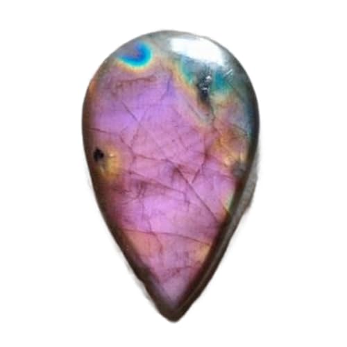 Cabochon en labradorite violette naturelle poire pour fabrication bijoux DIY