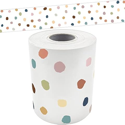Teacher Created Resources Everyone is Welcome Painted Dots Straight Rolled Border Trim (TCR8912) Cover