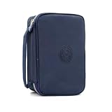 Estojo Escolar Grande Box 100 Lápis Nylon Tactel Com 27 Elásticos Ziper Resistente Escolar Papelaria Fofa Unissex Com Organizador De Lápis Canetas Marca Bella Mallu (Azul Marinho)