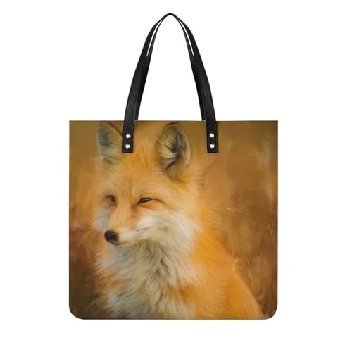 Tote bag pour voyage Renard grand sac à main shopper et bandoulière chic