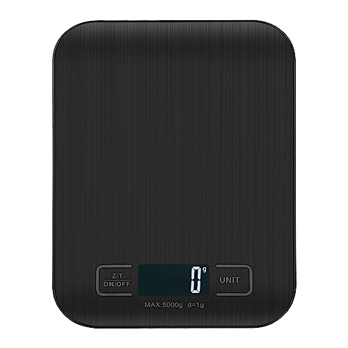 Torchtree Kitchen Scales, 11lb Food Scale with Batteries, 5 Units with Tare Function, Touch Button, Backlit LCD, Black-5kg Torchtree Kitchen Scales, 11lb Food Scale with Batteries, 5 Units with Tare Function, Touch Button, Backlit LCD, Black-5kg