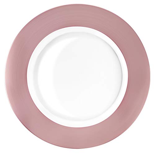 Set de 2 platos de vidrio Barski con banda oro rosa 12.6" D miniatura 2
