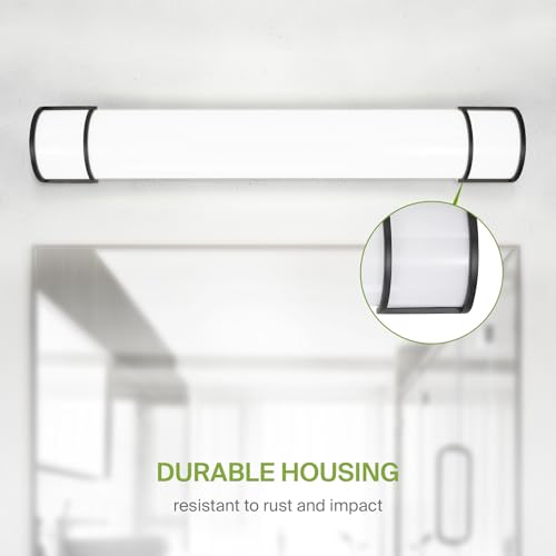 Image of ASD LED 36 inch Vanity Flush Mount Light Fixture, Linear Bathroom Lighting Bar | 3CCT, Dimmable, Energy Star, ETL Listed | 30W 2650LM 3000-5000K 120V | Long Bath Wall Sconce Over Mirror | Black, 4 Pack