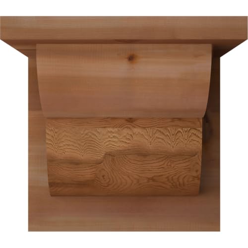 Ekena Millwork COR08X08X08CRE01RWR 8"W x 8"D x 8"H Crestline Rough Sawn Corbel w/Backplate, Western Red Cedar by Ekena Millwork - Image 2