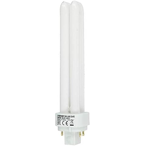 10 lámparas fluorescentes compactas ahorradoras de energía OSRAM Dulux D/E 830 26W 4 pines G24q-3 blanco cálido Cover