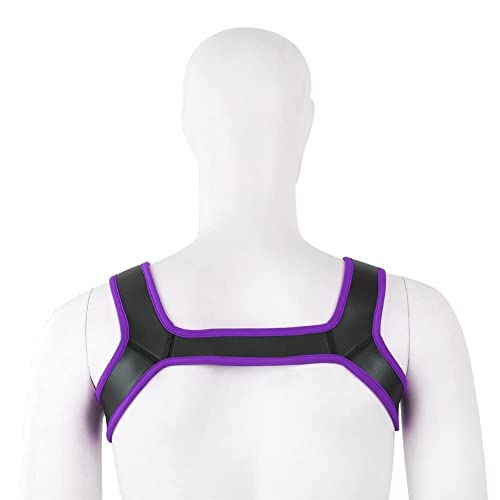 YiQin RWSX Weiche Latex-Hundemaske mit Ohren, Welpenmaske für Cosplay-Party-Maskerade Set, Freie Kombination (Riemen Lila)