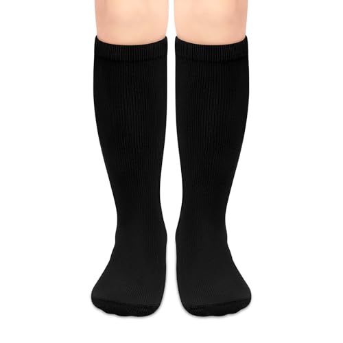 qikqik Youth Baseball Socks Youth Soccer Socks Kids Black Baseball Socks Boys Soccer Socks 6-8 Years Old Boys Football Socks