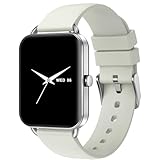 【テストする女性誌「LDK」ベストバイ受賞】 MONOMAM Primo スマートウォッチ レディース 小さめ iPhone対応 アンドロイド対応 AMOLED 常時表示 ベルト幅18mm メンズ 活動量計 Line 着信通知 (Dusty Beige)