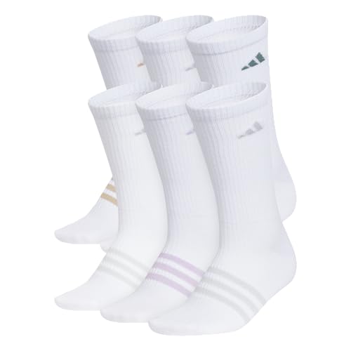 adidas Womens Superlite Crew Socks (6 Pairs) Lightweight & Breathable