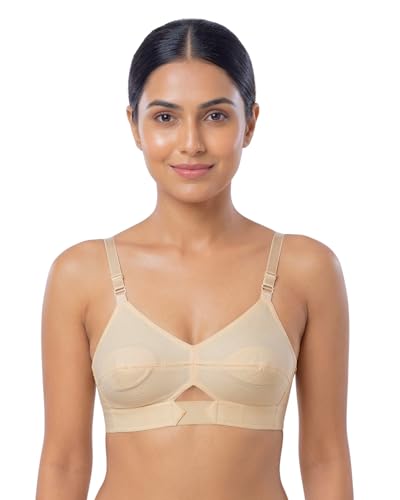 Image of Brida Sajini Women's Cotton Round Stitch Bra | Full Coverage | Single Layered | Non-Padded | Wireless | Saree Bra for Heavy Bust | Daily Use | Combo