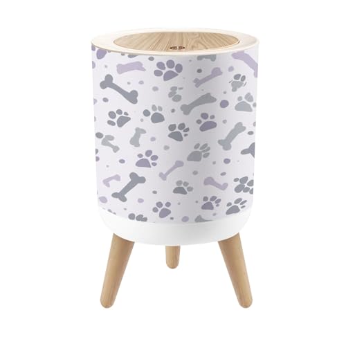 Bote de basura pequeño con tapa diseño hueso pastel