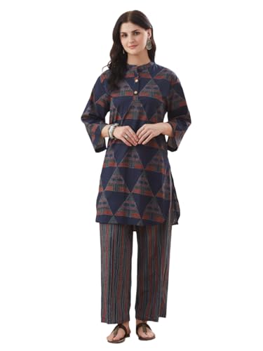 Image of MOKOSH Women's Cotton Printed Full Sleeve Round Neck Kurta Palazzo Co-Ord Set