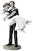 Groom Carrying Bride Skeleton Face Wedding Couple Statue Figurine