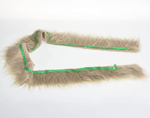 Shaggy Plush Faux Fur Fabric Precut Strips Fluffy Fuzzy Craft Fur for Gnomes Beard Hair Cosplay Costume Dwarf Decoration (Beige, 2x60 inch)