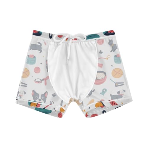 Pet Dog Toys Cute Colored Cats Boys Swim Trunks Swimsuits for Toddler Boy Swim Shorts Trunks 3T-10T4