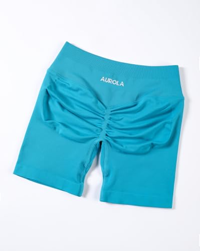 Image of AUROLA Influence Workout Shorts for Women,2.5 3.5 4.5 5.5 6.5 No Roll Up Squat Proof Scrunch Seamless Compression Gym Short