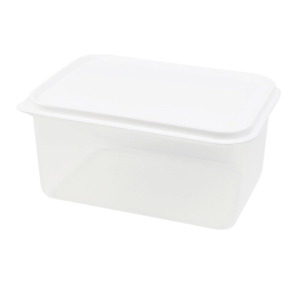 Caja de mantenimiento de frescura de estilo Simple, caja de almacenamiento de acabado Rectangular con cubierta, caja for el frigorífico transparente organizador cocina ( Color : White , Size : Large )