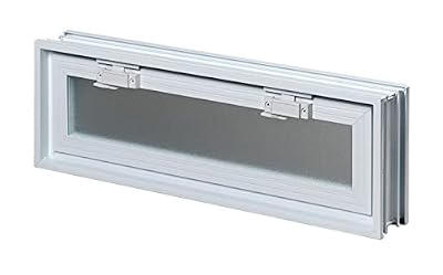 Ventana de ventilación para insertar en una pared de bloques de vidrio, ladrillo u hormigón | Dimensiones: 57,9x19x8 cm | Sustituye a 3 bloques de vidrio de 19x19x8 cm | Unidad de venta: 1 ventana
