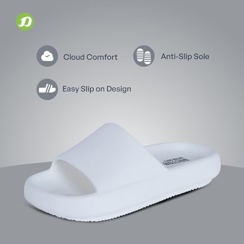 Men's Classic Ultra Soft Sliders/Slippers with Cushion FootBed for Adult | Comfortable & Light Weight | Stylish & Anti-Skid | Waterproof & Everyday Flip Flops for Gents/Boys D-5044