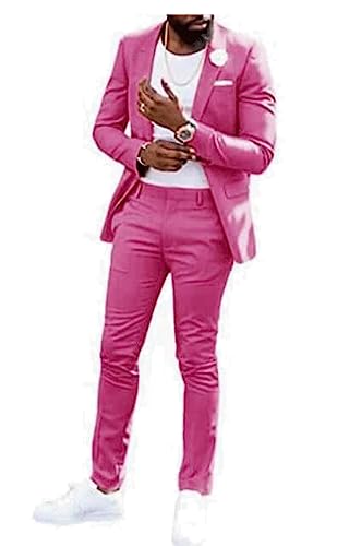 Mi Bo Tong 2 PC Slim Fit Mens Suit for Wedding One Button Jacket Pants Wedding Suit Groomsmen Tuxedos Prom Suit3