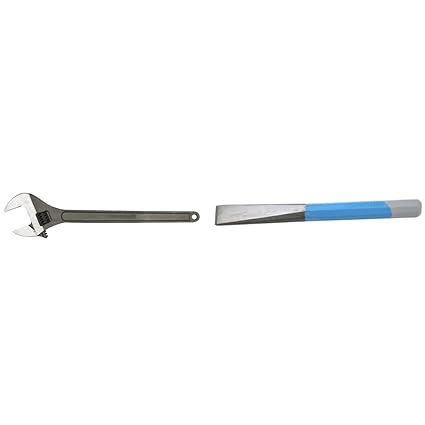 TAPARIA 1172-10 Adjustable Spanner (Phosphate Finish) & 104 Steel (22mm) Cutting Edge Octogonal Chisel (Blue and Silver) Combo