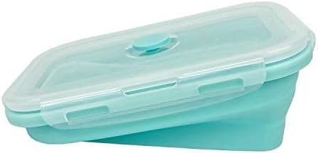 Miniatura 4 de CCyanzi Juego de 4 recipientes plegables para almacenamiento de alimentos, cuencos plegables de silicona con tapas herméticas, aptos para