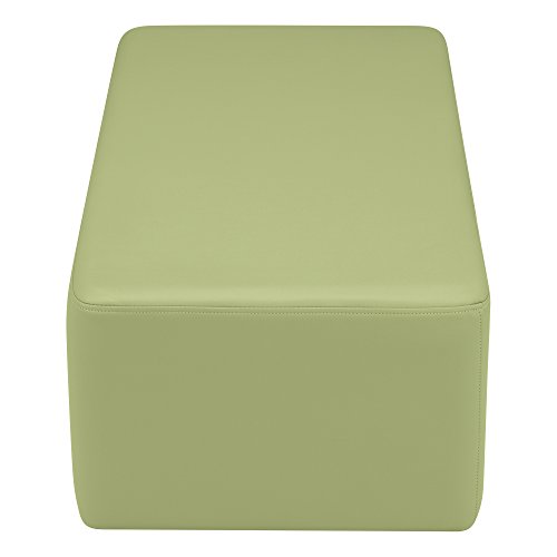Image of Sprogs 12 inch H Structured Rectangle Stool -Flexible Modular Collaborative Soft Seating for Office, Home, Lounge and School Classrooms with Durable Frame -Fern Green